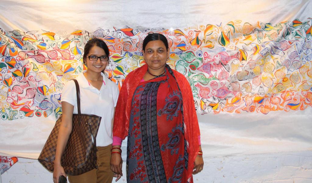 Mrinmayee Dhobale with the artists